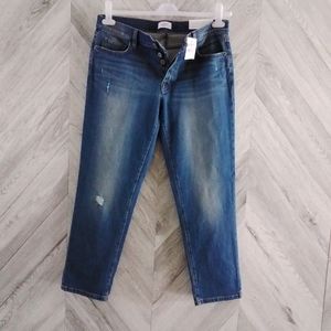 LOFT Women's Boyfriend Button-Fly Destressed Blue Jeans 👖 Size:6